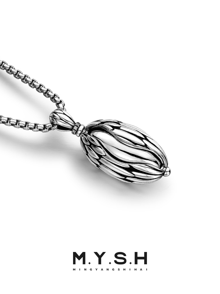 S925 Silver Open-Close Eye Pendant Necklace
