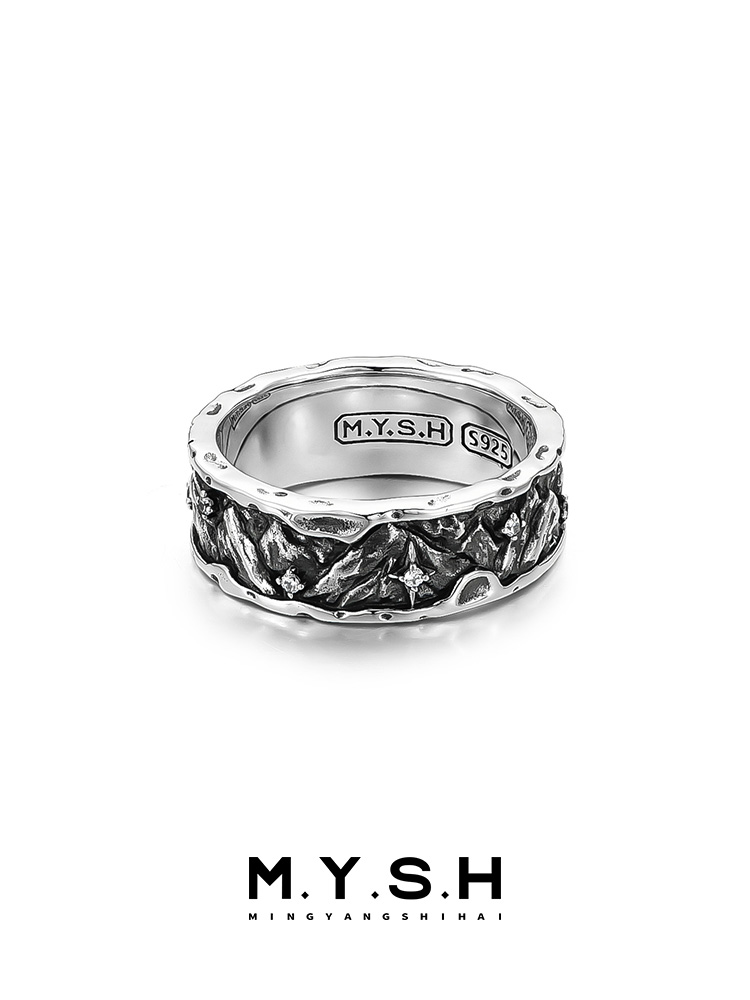 S925 Silver Mountain Sea Vow Ring
