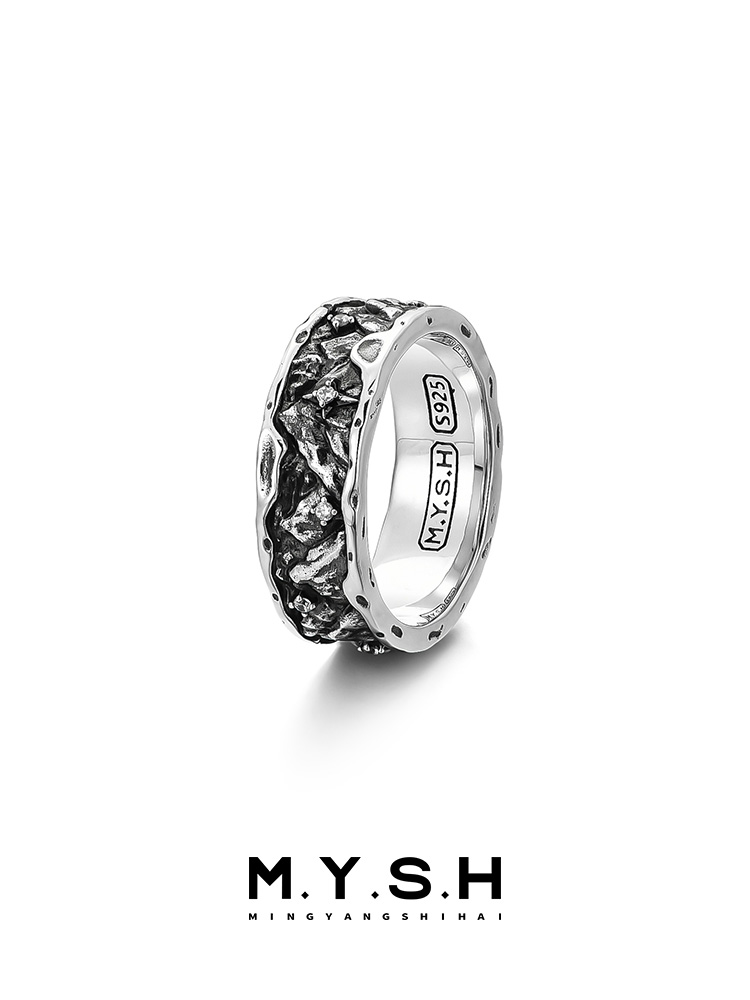 S925 Silver Mountain Sea Vow Ring