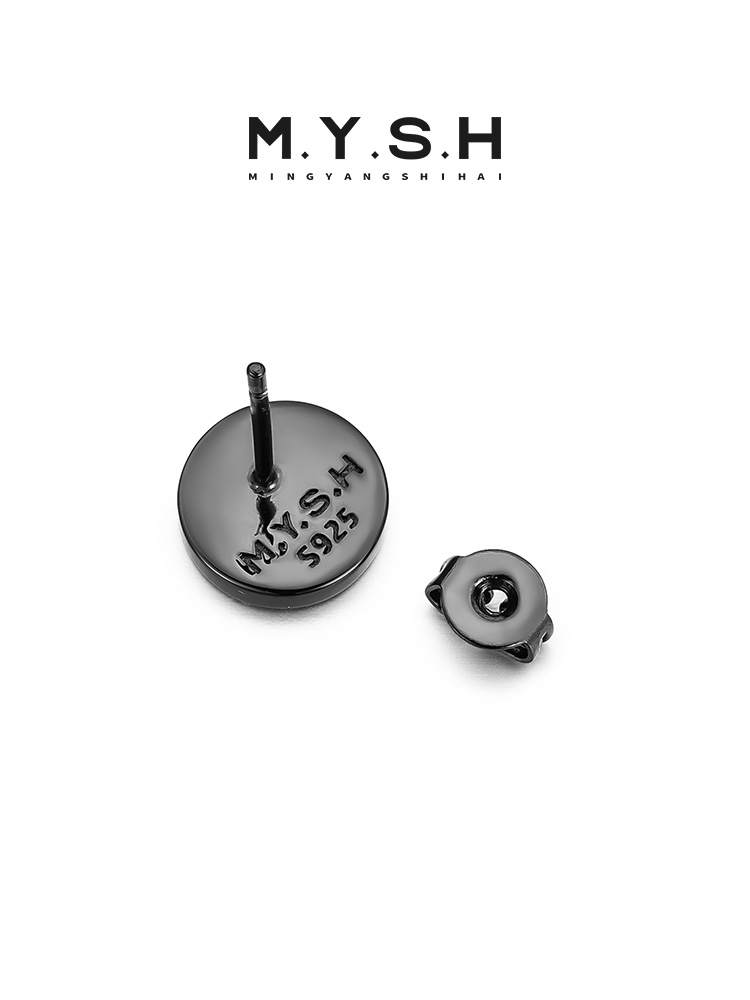 S925 Silver Black Onyx Greek Dragon Stud Earrings