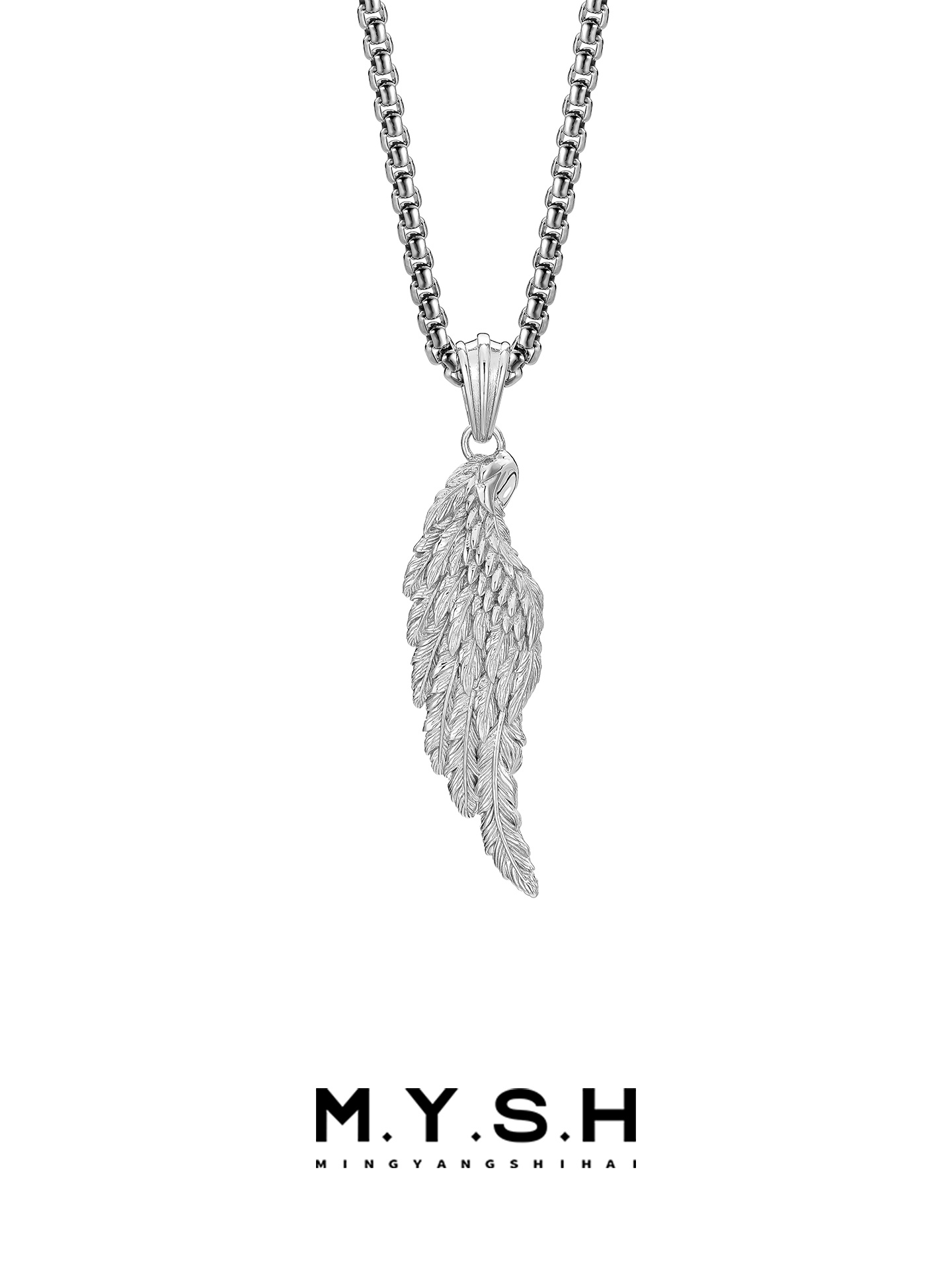 S925 Silver 3D Angel Wing Pendant Necklace