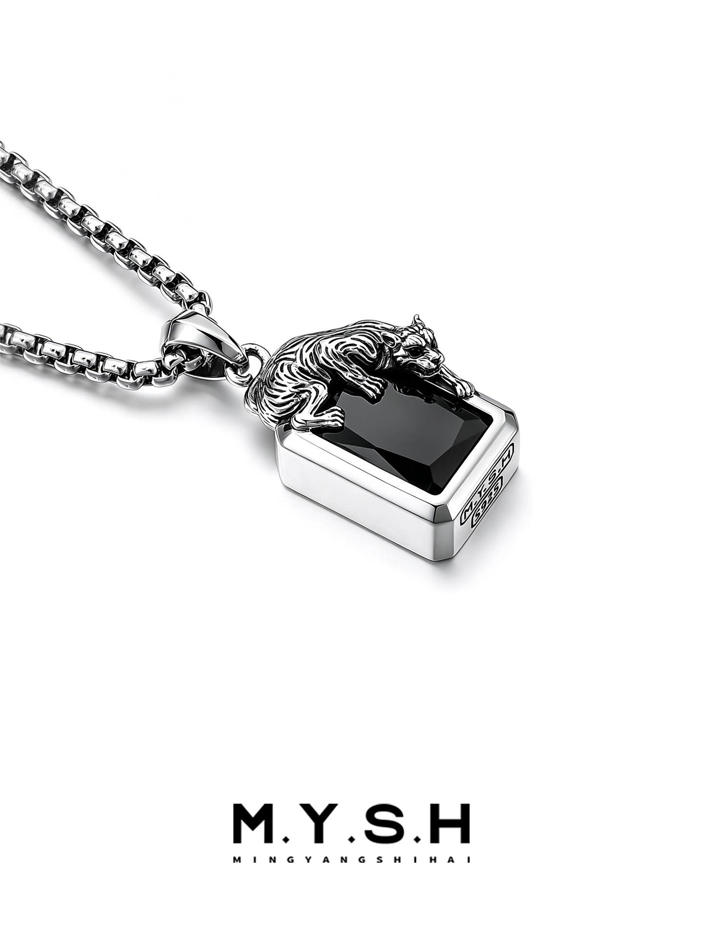 S925 Silver Crouching Leopard Pendant Necklace 2.0