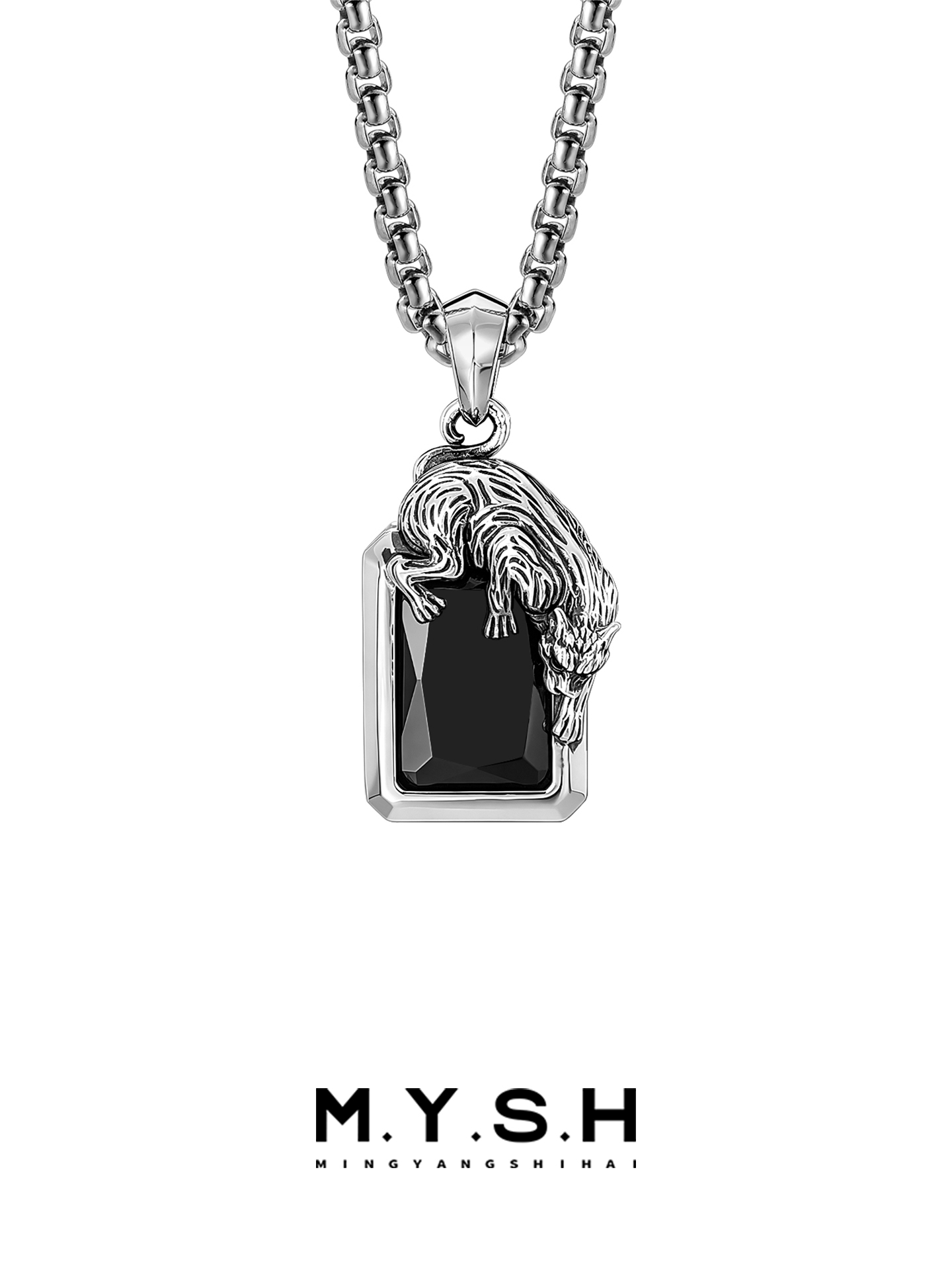 S925 Silver Crouching Leopard Pendant Necklace 2.0
