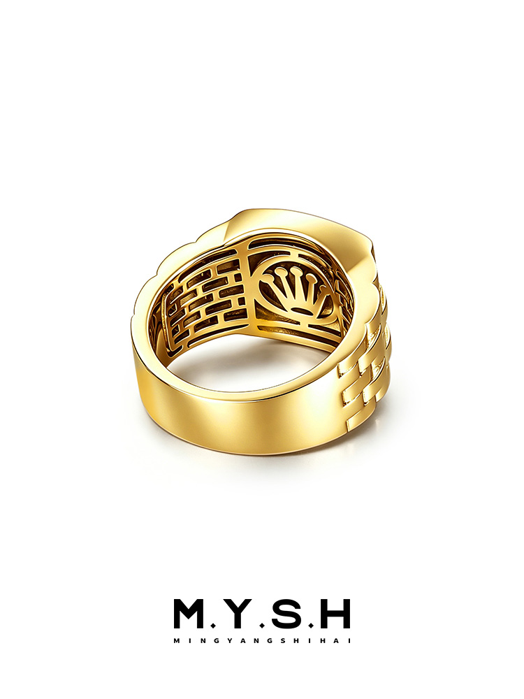 S925 Luxury Crown Signet Ring for Men – MYSH