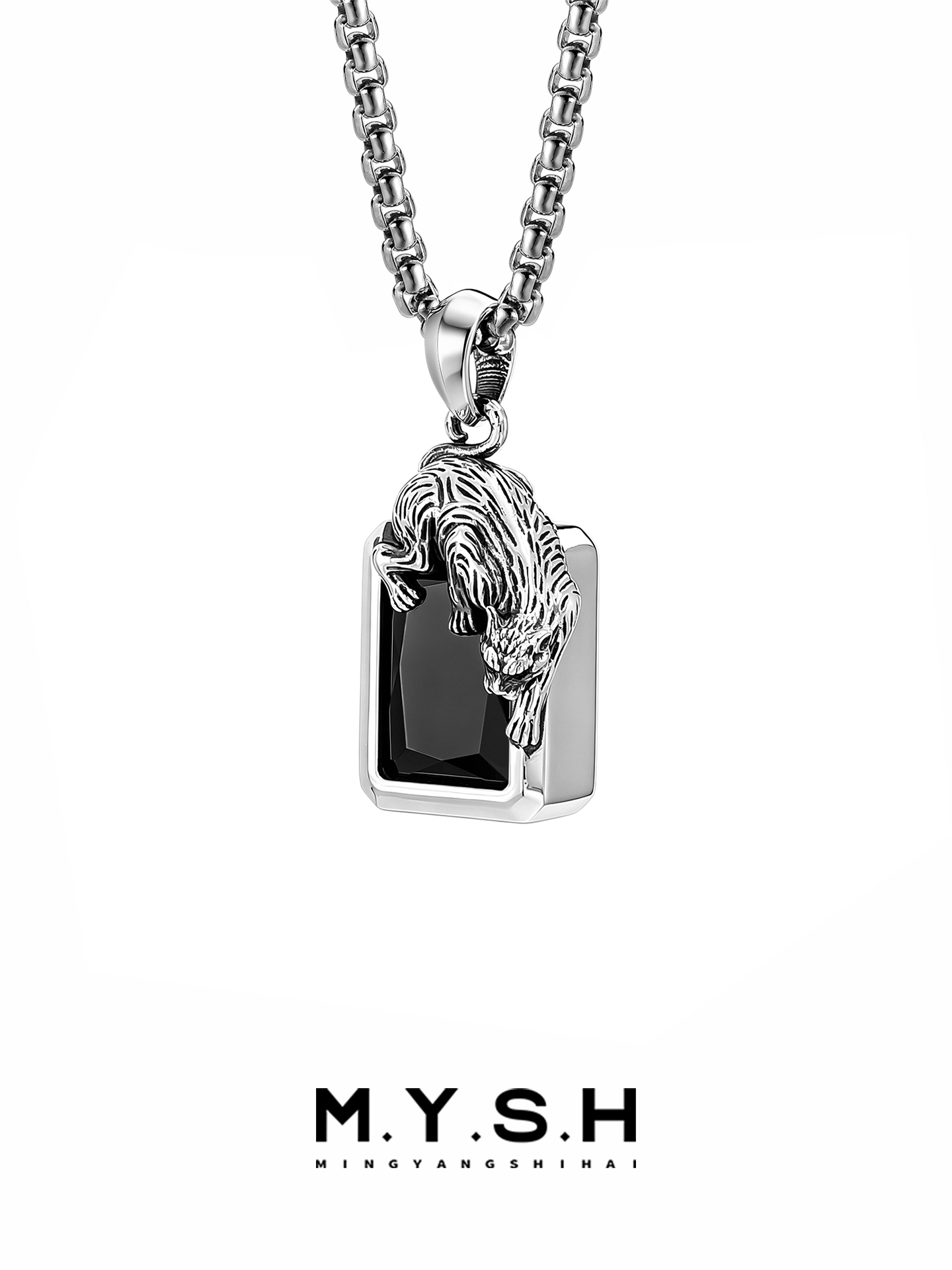 S925 Silver Crouching Leopard Pendant Necklace 2.0