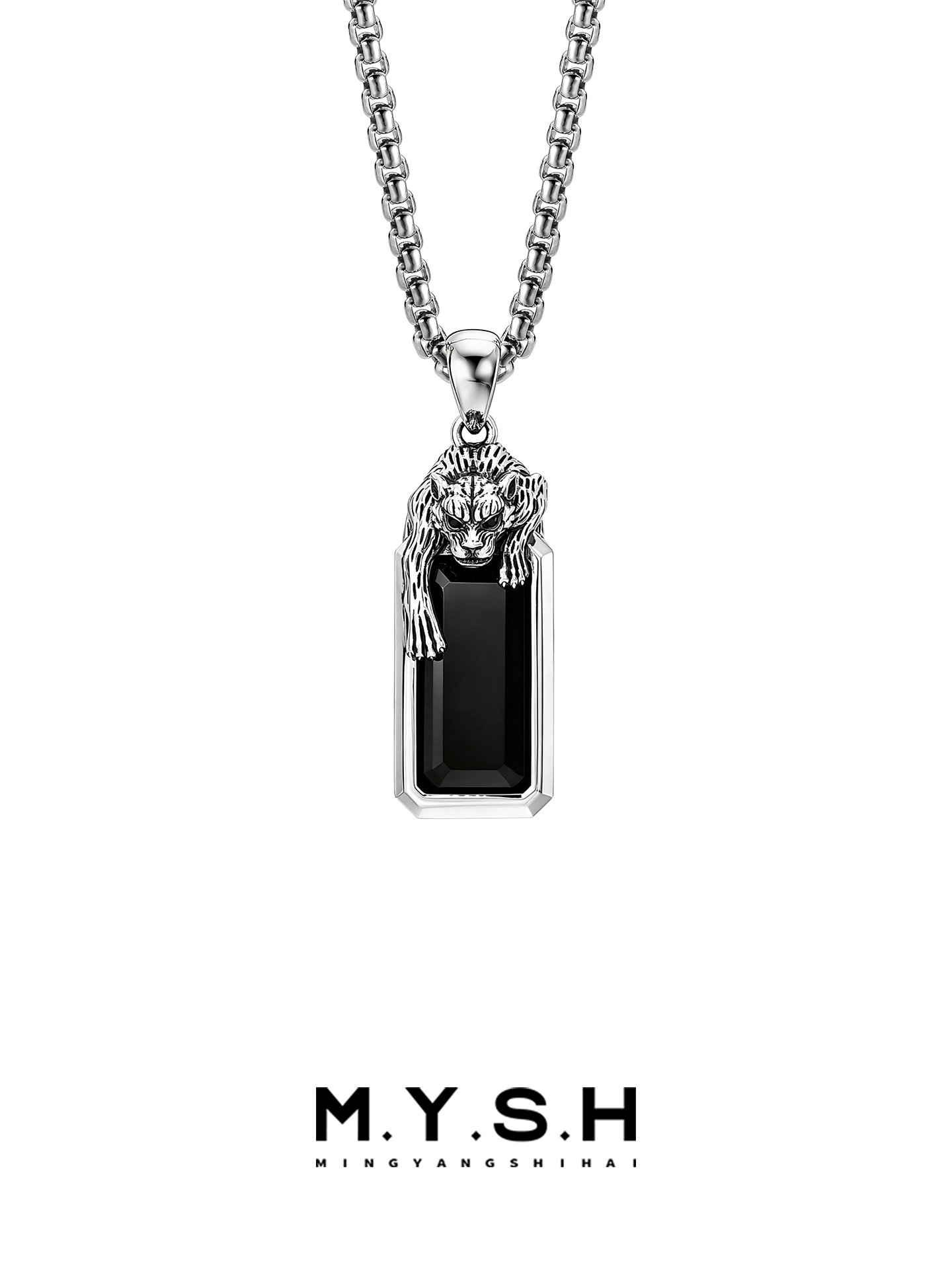 S925 Silver Crouching Leopard Pendant Necklace