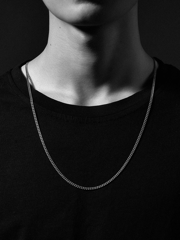 Sterling Silver Hexagonal Box Chain Necklace