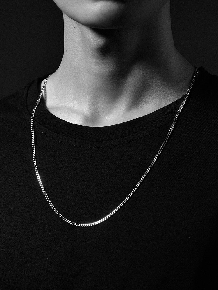 Sterling Silver Hexagonal Box Chain Necklace