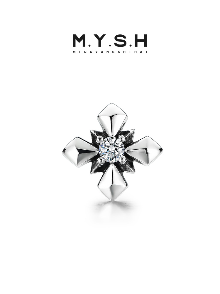 S925 Silver Radiant Cross Stud Earrings