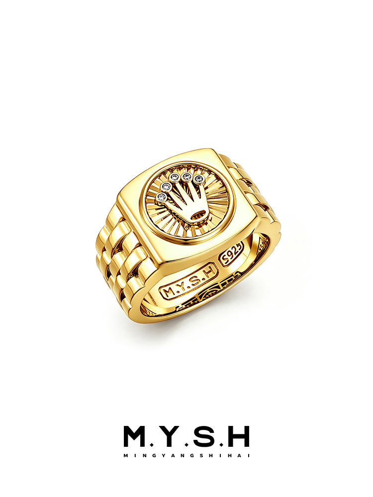 Luxury Crown Signet Ring for Men