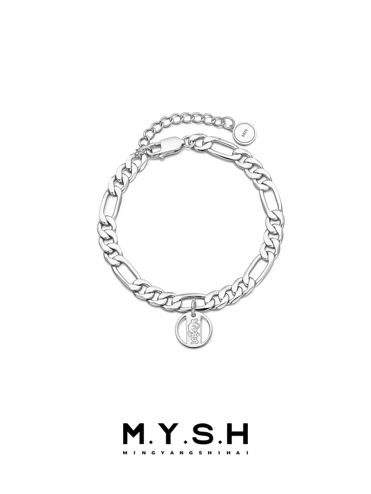S925 Silver Figaro Chain Bracelet for Men