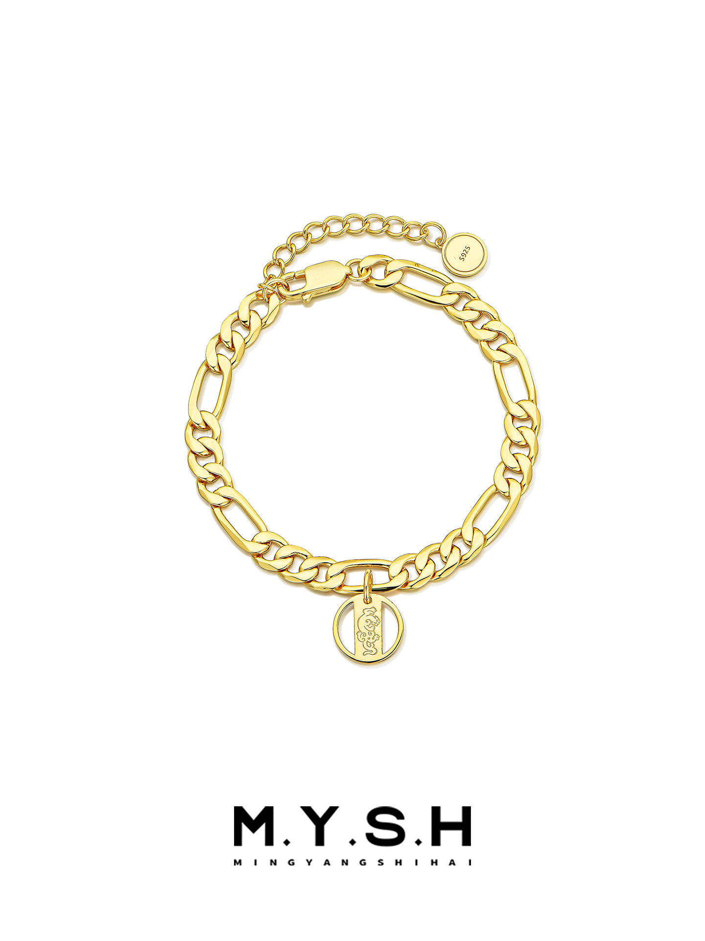 S925 Silver Figaro Chain Bracelet for Men