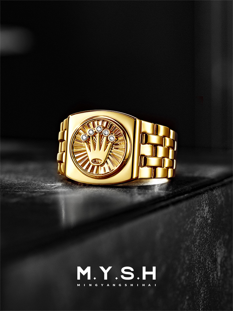 Luxury Crown Signet Ring for Men