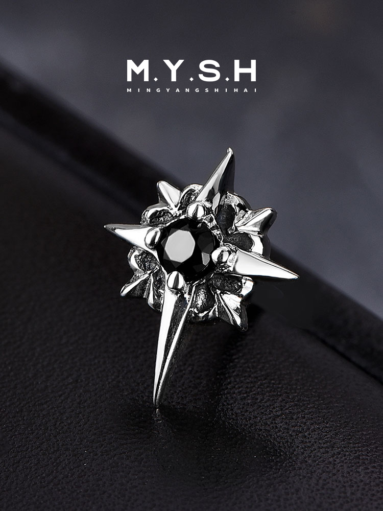 Black Onyx Starburst Stud Earrings