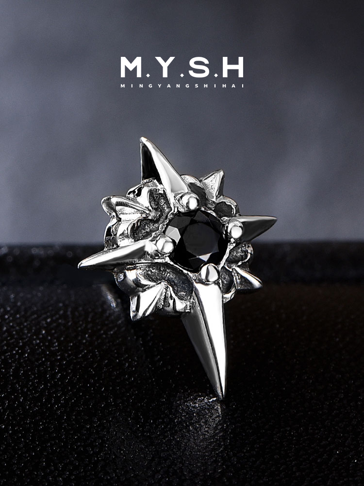 Black Onyx Starburst Stud Earrings