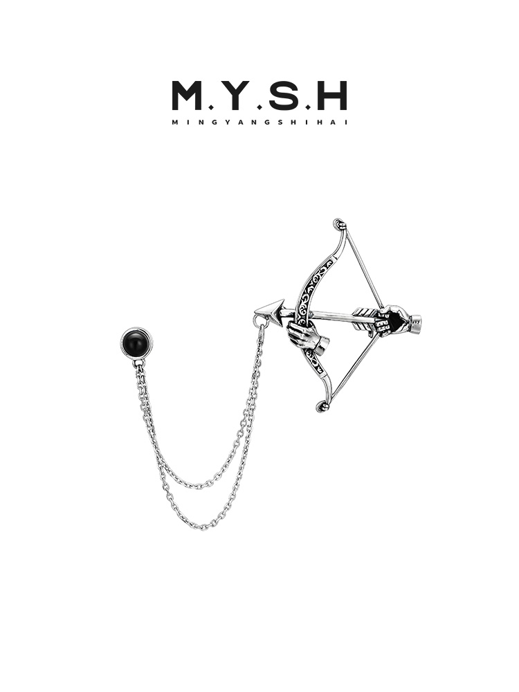 S925 Silver Ornate Bow & Arrow Lapel Pin