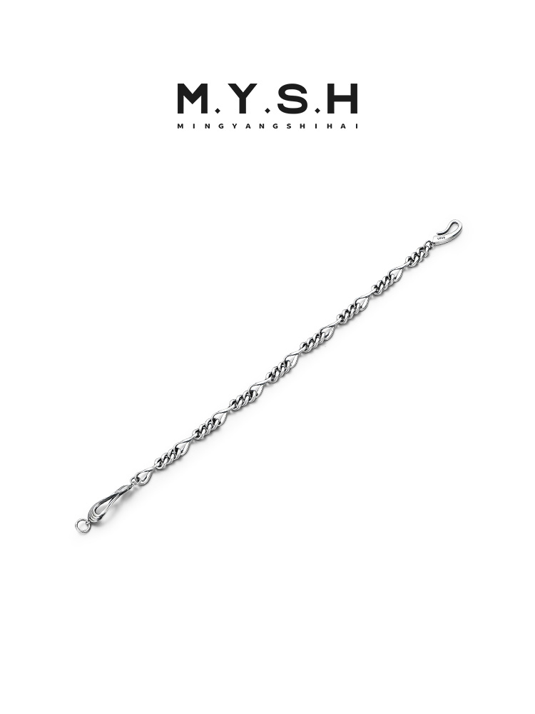 S925 Silver Möbius Figaro Cuban Link Bracelet