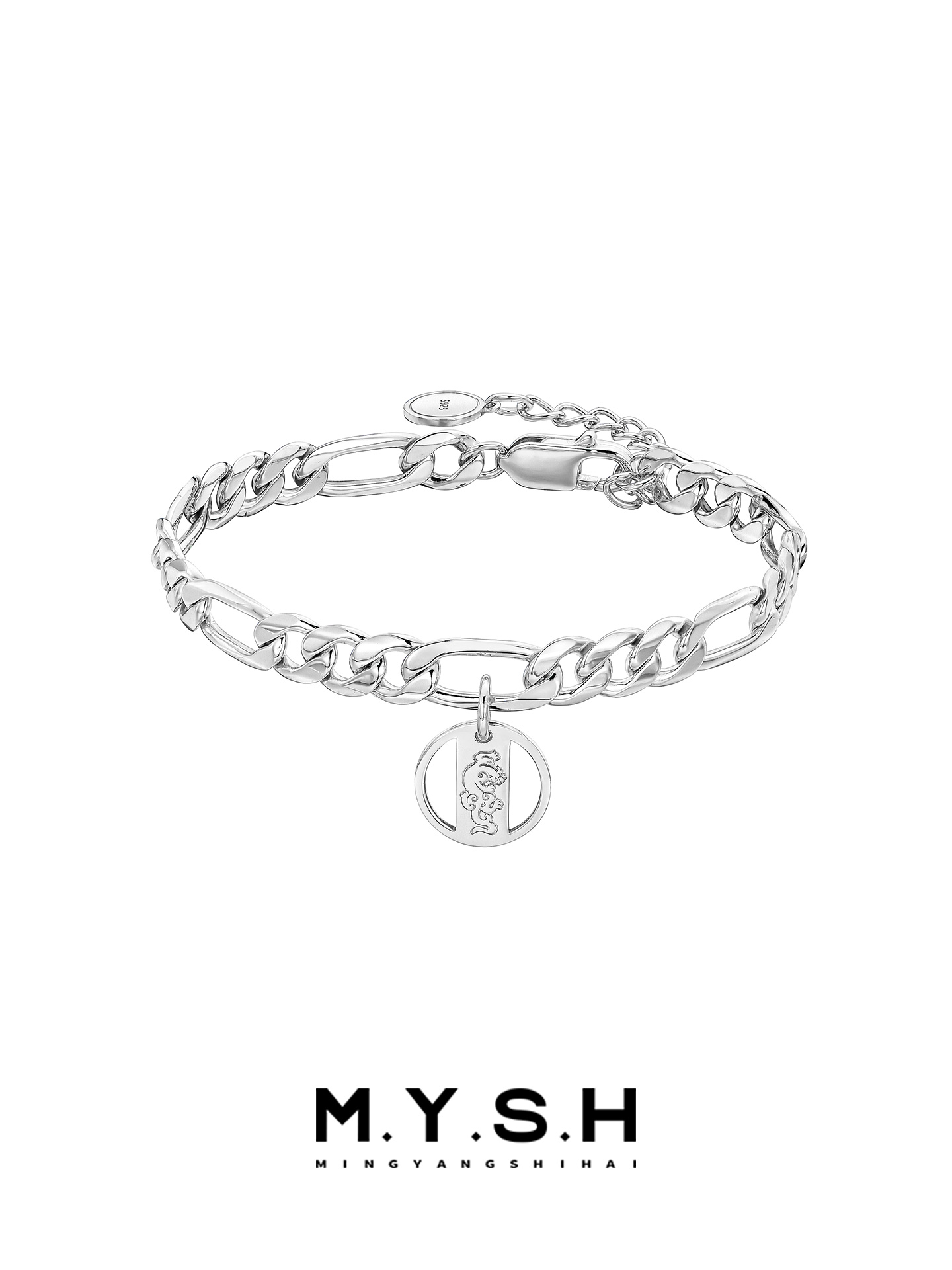S925 Silver Figaro Chain Bracelet for Men
