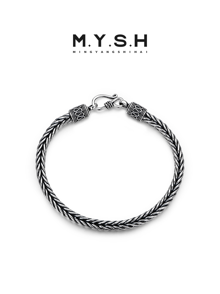 S925 Silver Vintage Braided Rope Bracelet
