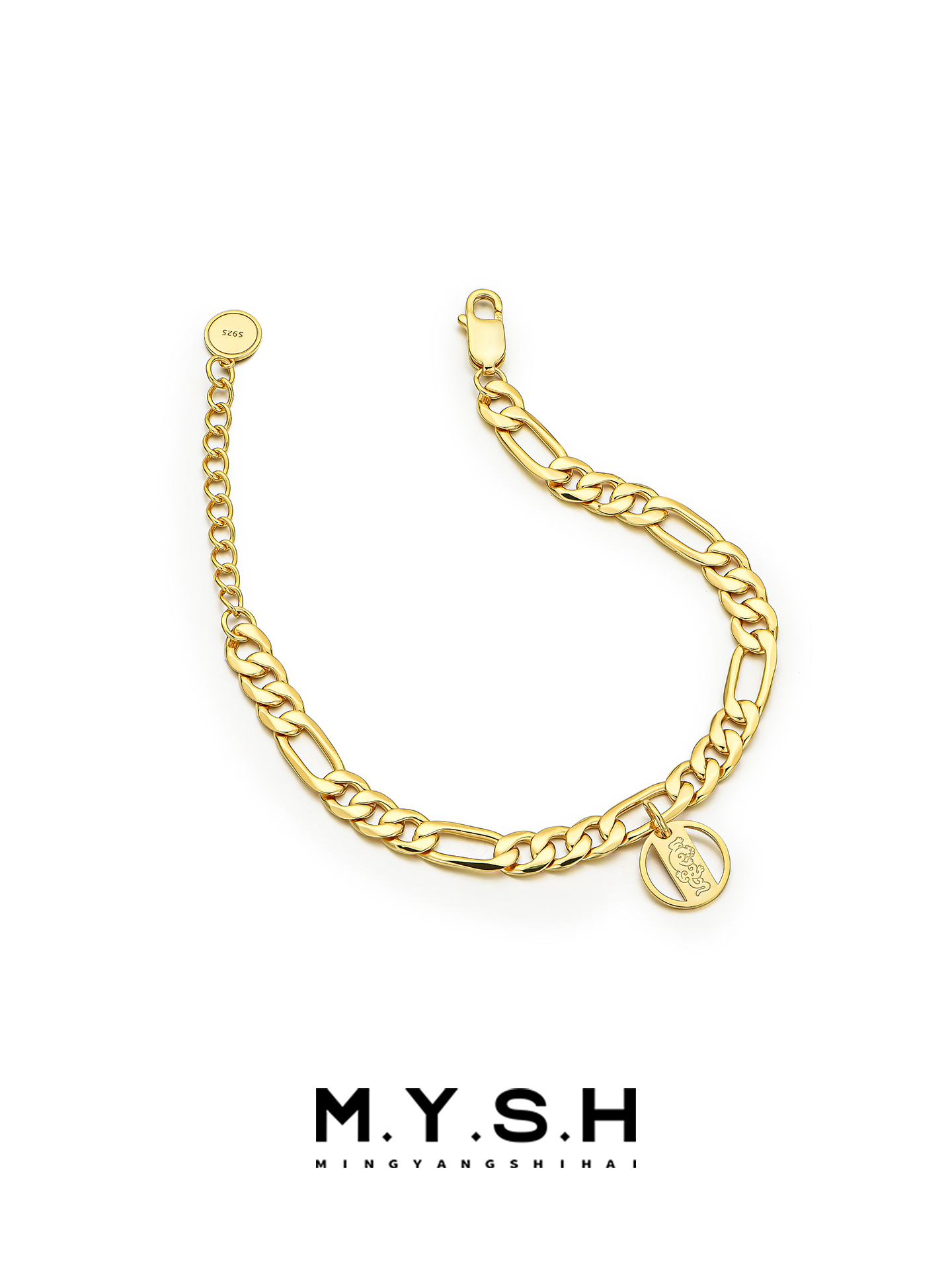 S925 Silver Figaro Chain Bracelet for Men