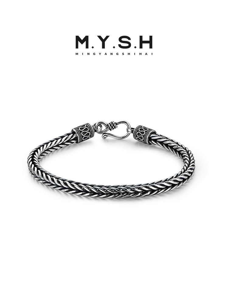 S925 Silver Vintage Braided Rope Bracelet