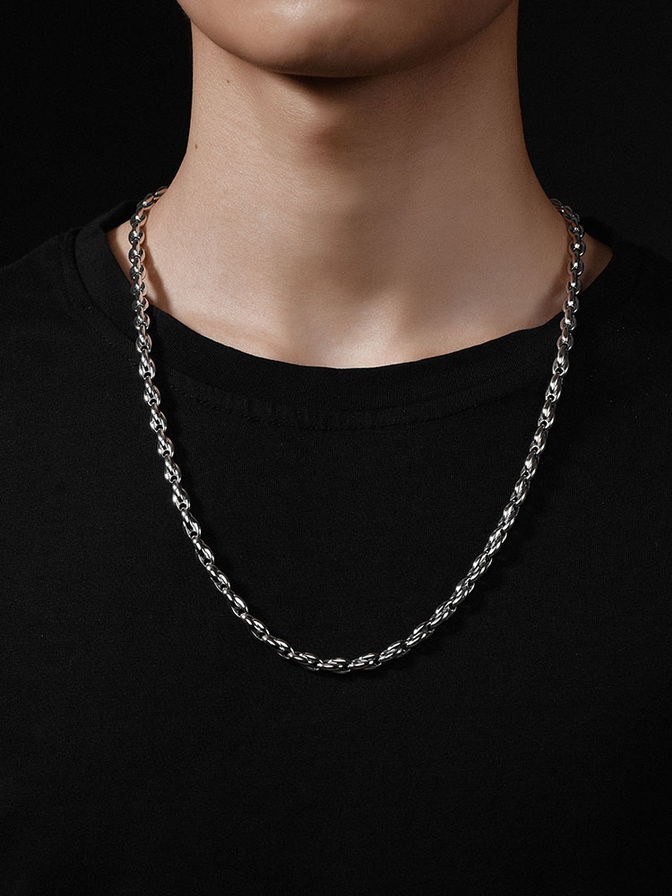 S925 Silver Thick Rope Chain Necklace