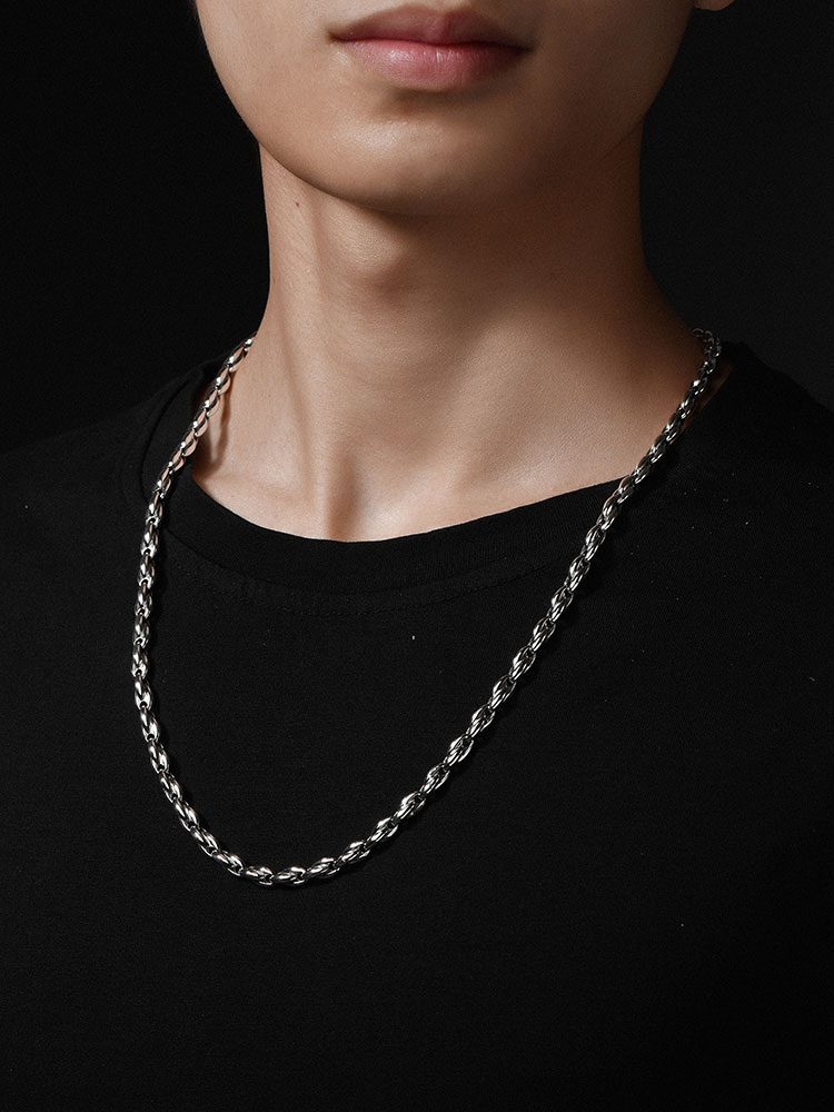 S925 Silver Thick Rope Chain Necklace