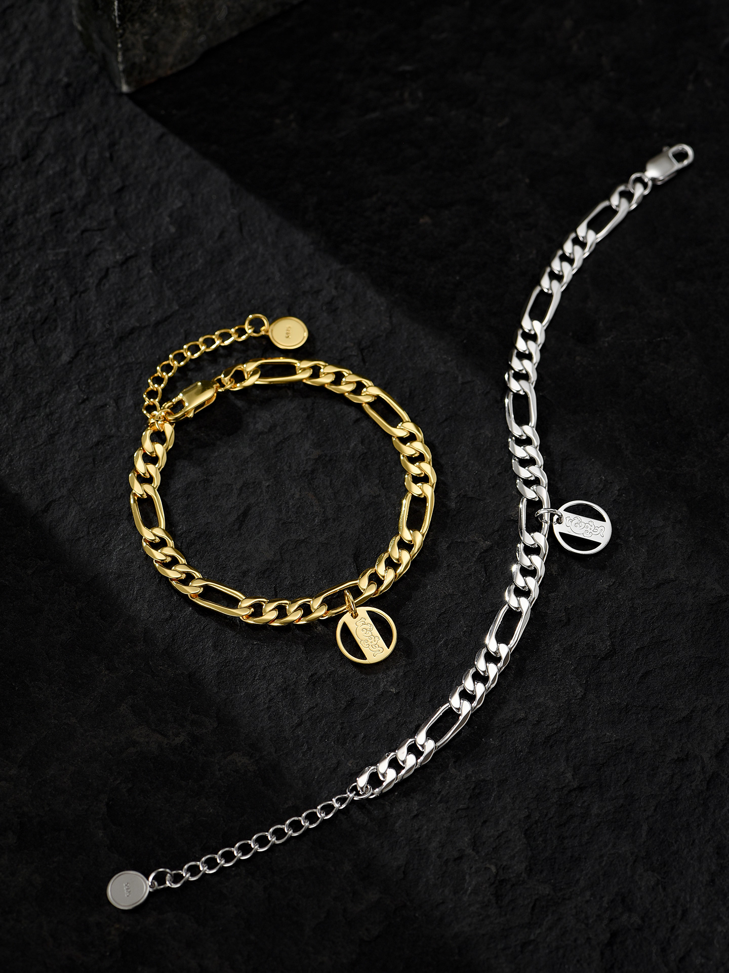 S925 Silver Figaro Chain Bracelet for Men