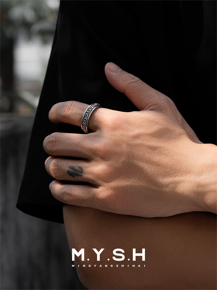S925 Silver Möbius Scroll Band Ring