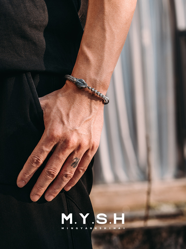 S925 Silver 3D Snake Braided Bracelet