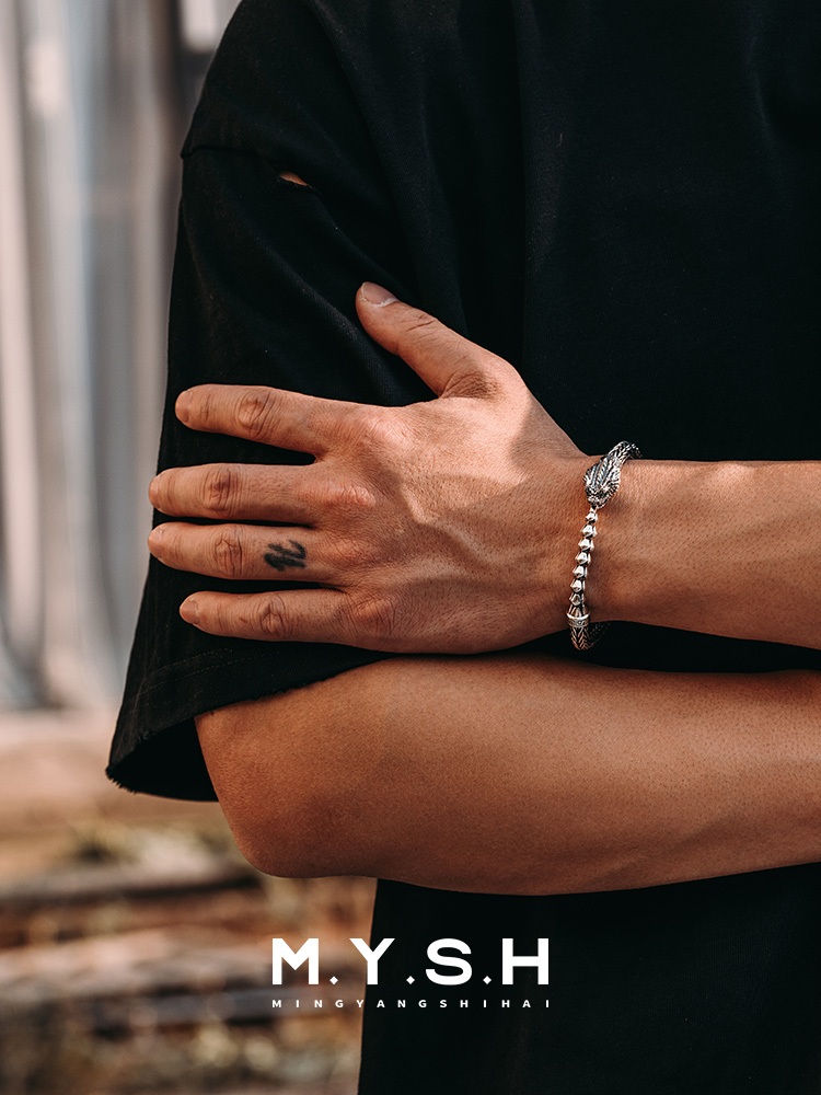 S925 Silver 3D Snake Braided Bracelet