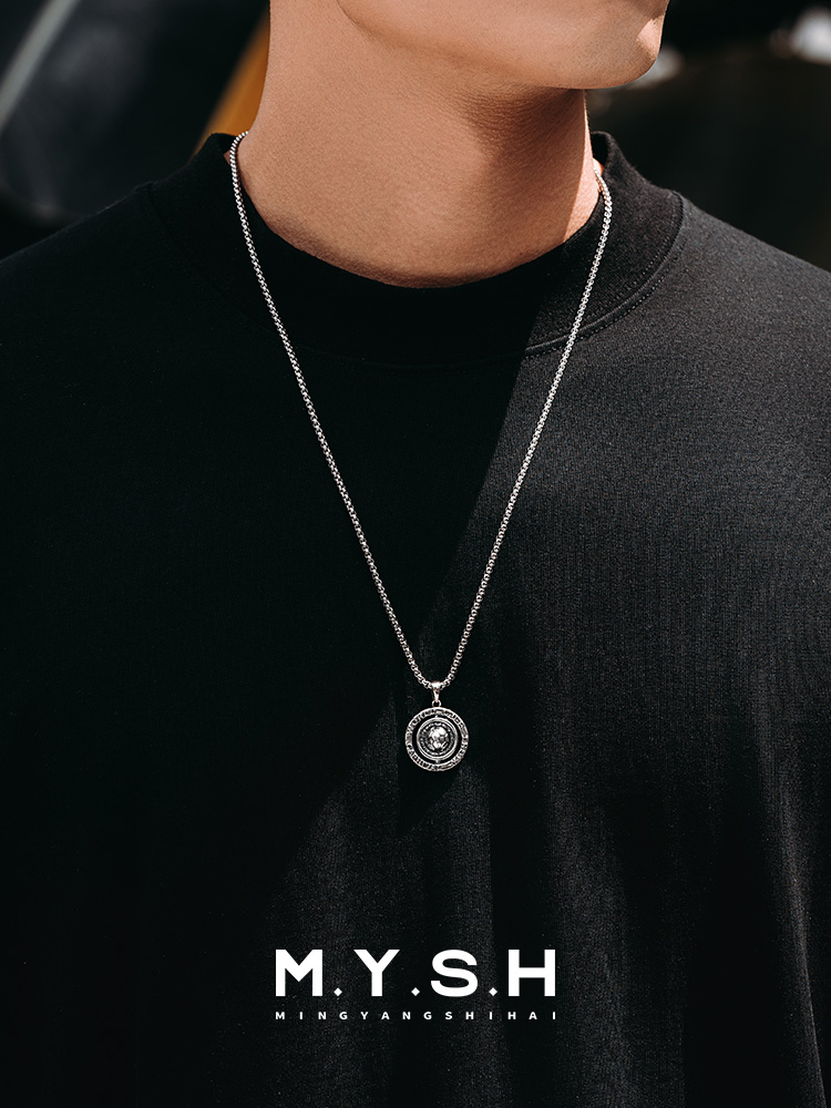 S925 Silver Rotating World Cup Soccer Spinner Pendant Necklace