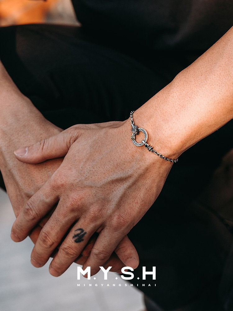 Serpent Ring Curb Chain Bracelet