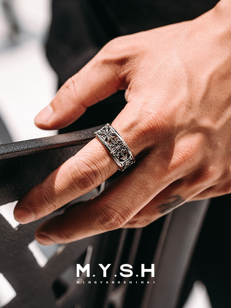 S925 silver Gothic Cross Silver Ring-Fixed – MYSH