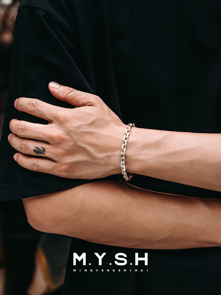 Rugged Square Link 925 Silver Bracelet – 2.0