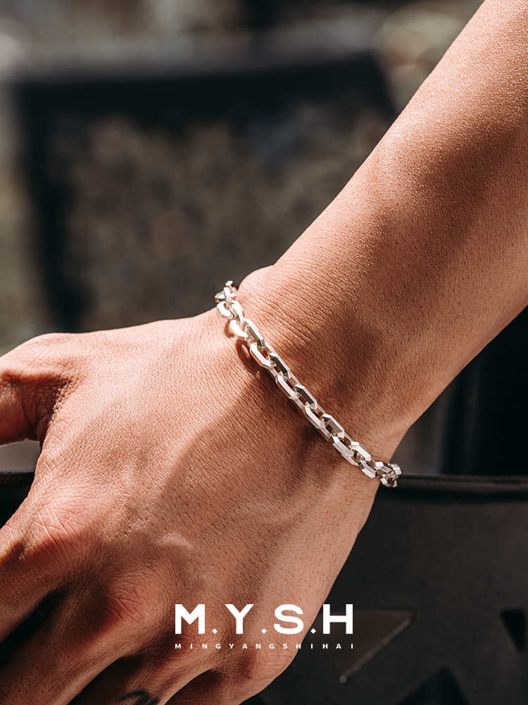 Rugged Square Link 925 Silver Bracelet – 2.0