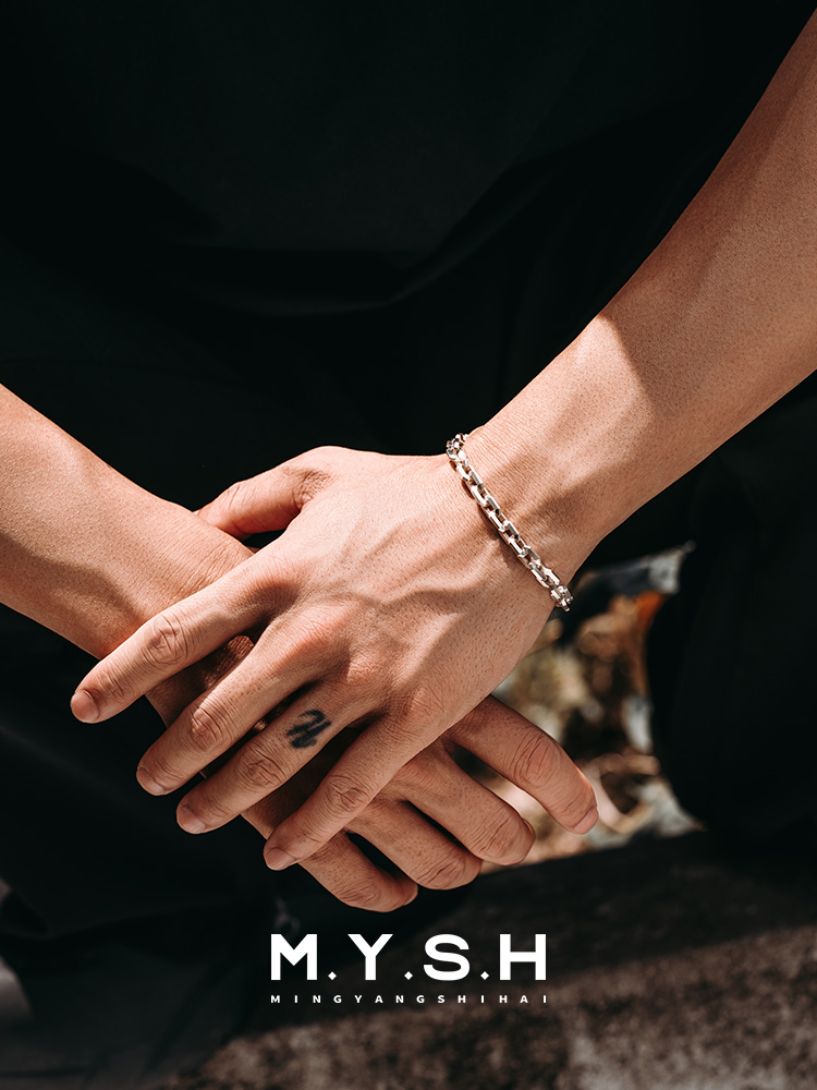 Rugged Square Link 925 Silver Bracelet – 2.0