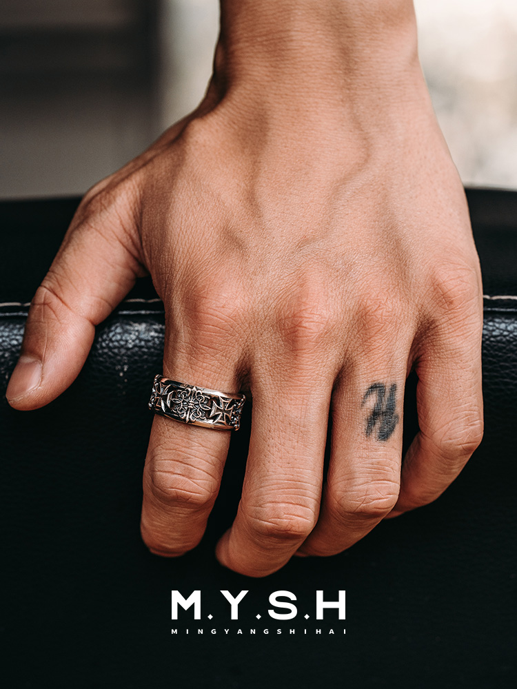 S925 silver Gothic Cross Silver Ring-Fixed – MYSH
