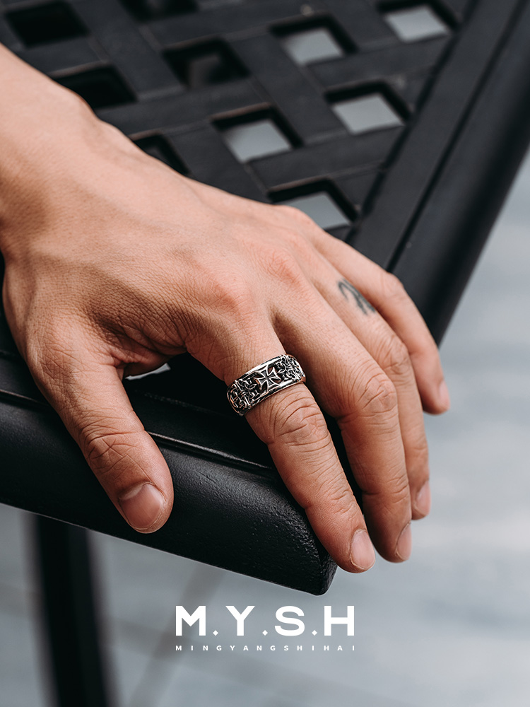 S925 silver Gothic Cross Silver Ring-Fixed – MYSH