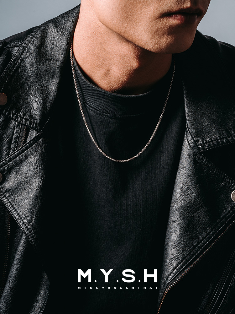 S925 Silver Vintage Square Box Chain Necklace