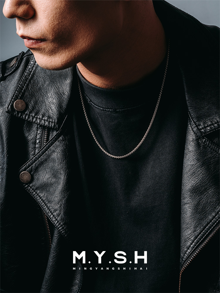 S925 Silver Vintage Square Box Chain Necklace