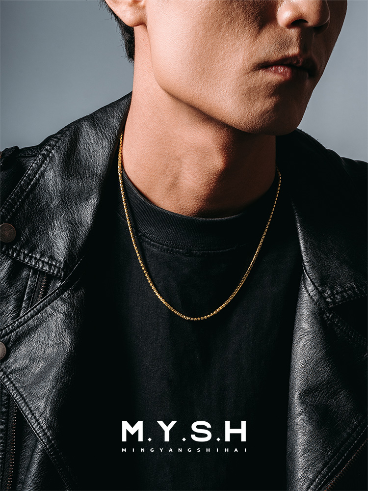 S925 Silver Box Chain Necklace for Men