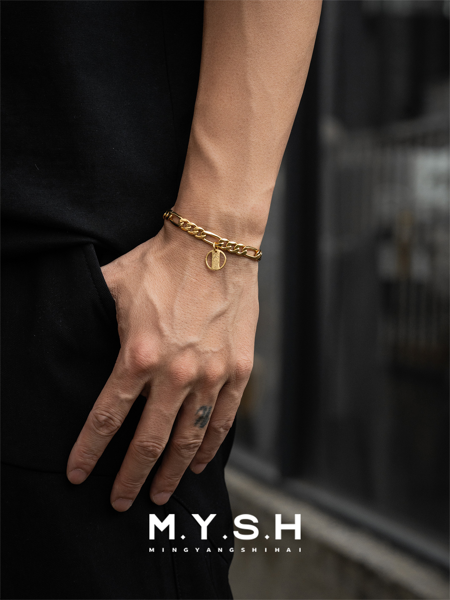 S925 Silver Figaro Chain Bracelet for Men
