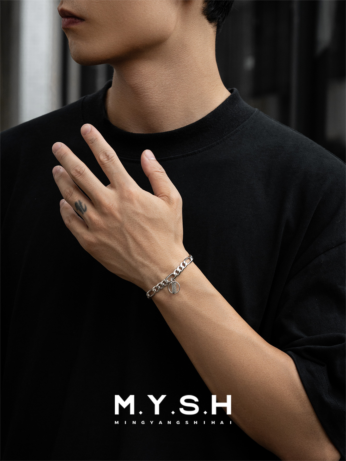 S925 Silver Figaro Chain Bracelet for Men