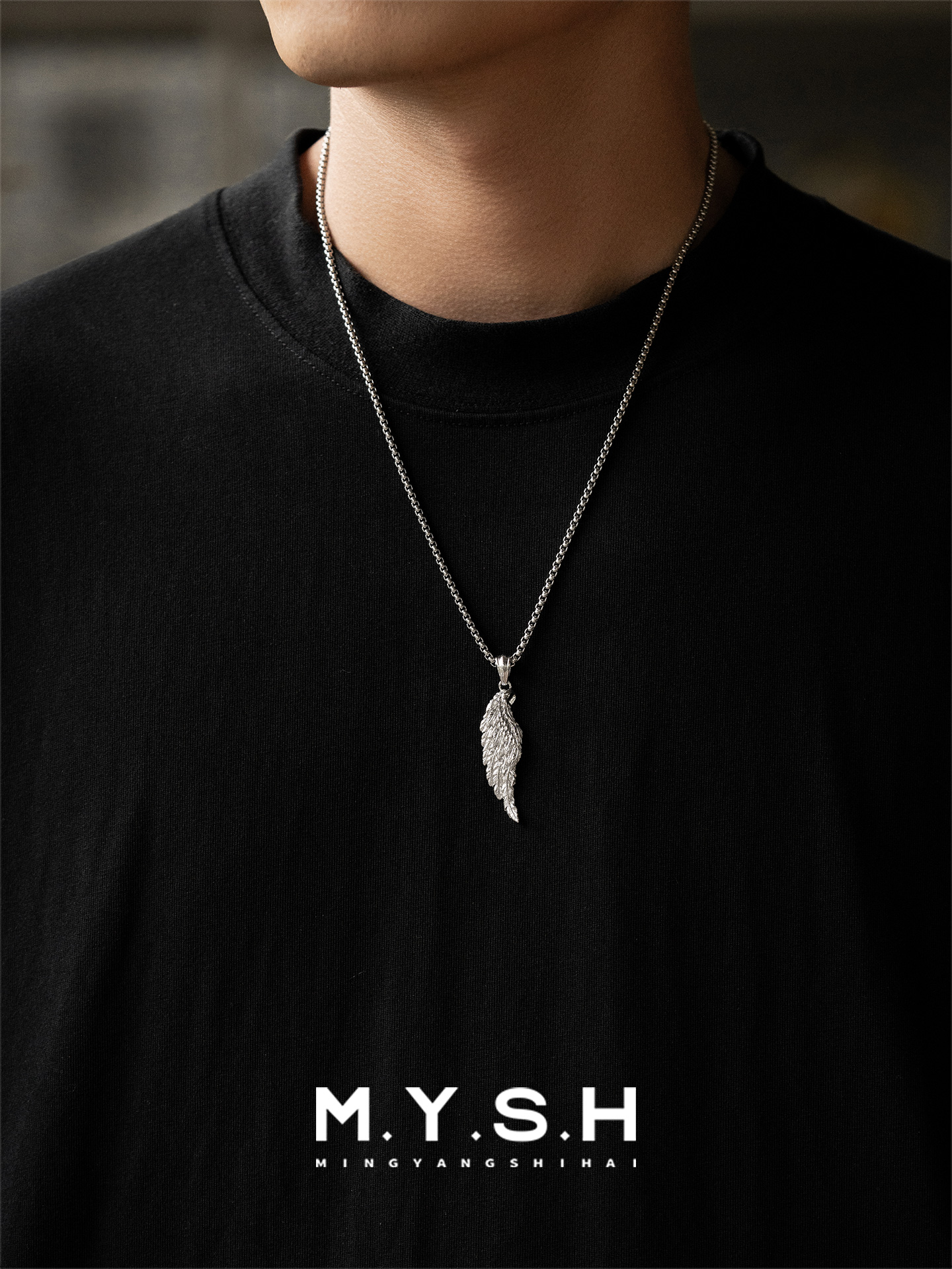 S925 Silver 3D Angel Wing Pendant Necklace
