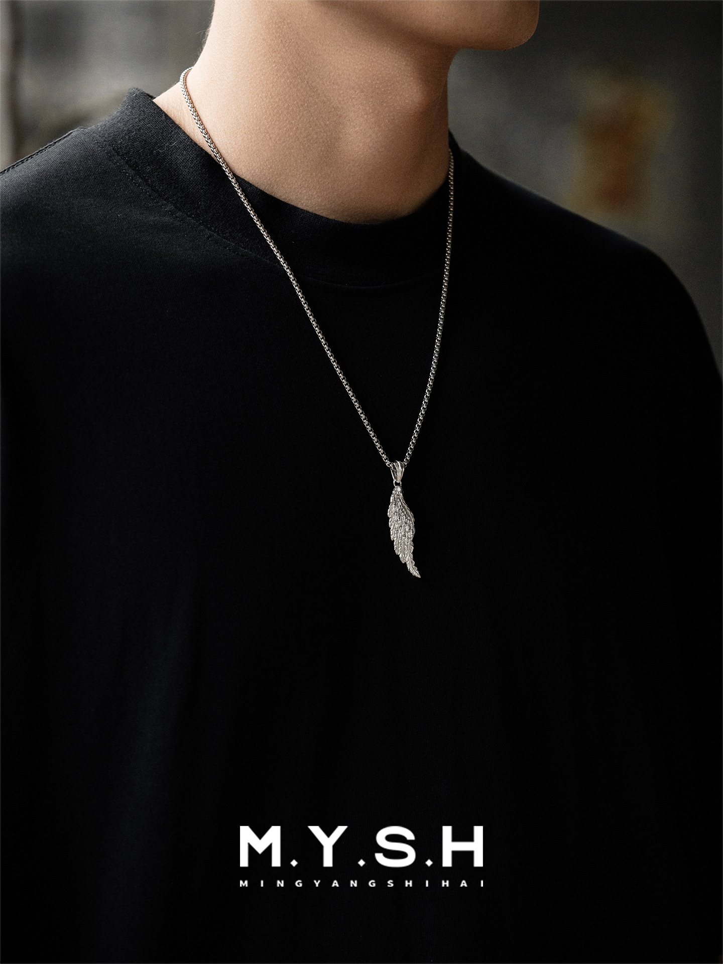 S925 Silver 3D Angel Wing Pendant Necklace