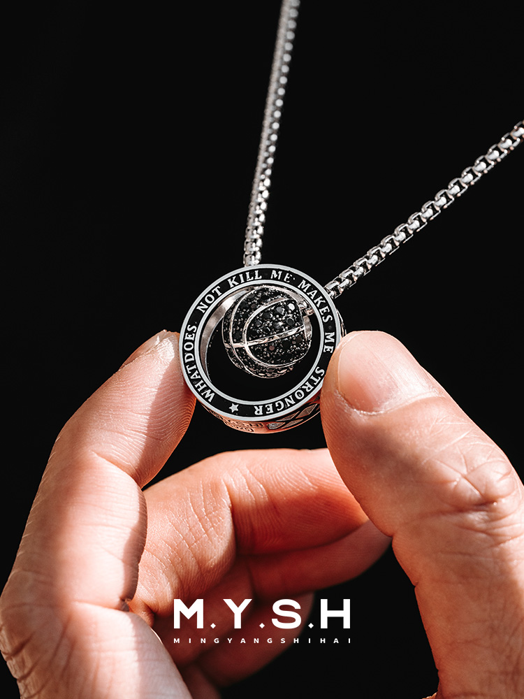S925 Silver Full Pave Black Crystal Basketball Pendant Necklace