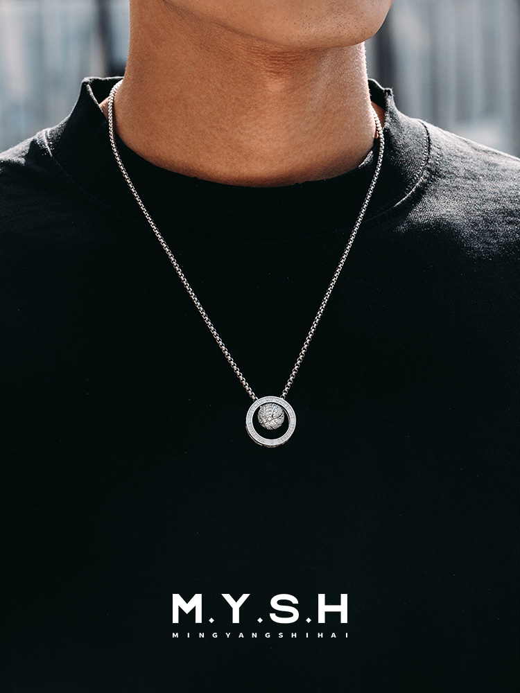 S925 Silver Full Pave Black Crystal Basketball Pendant Necklace