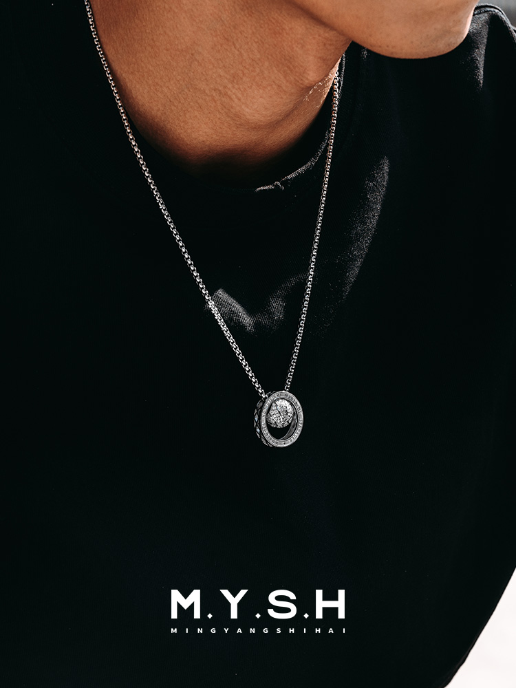 S925 Silver Full Pave Black Crystal Basketball Pendant Necklace