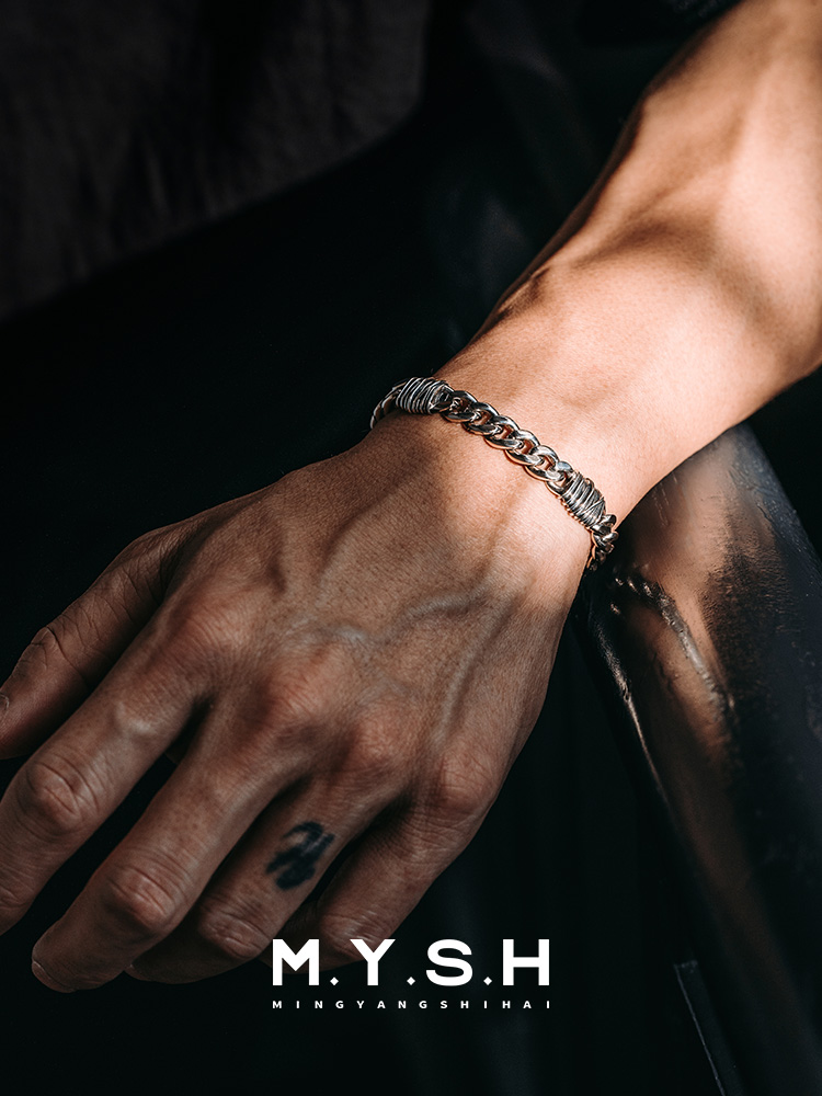 S925 Silver 3D Thorn Cuban Link Bracelet